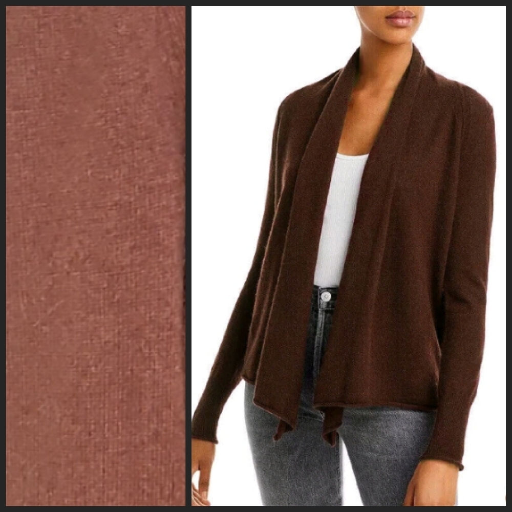 NEW! TAHARI Cashmere Drape Open Front Cardigan Sweater Medium.